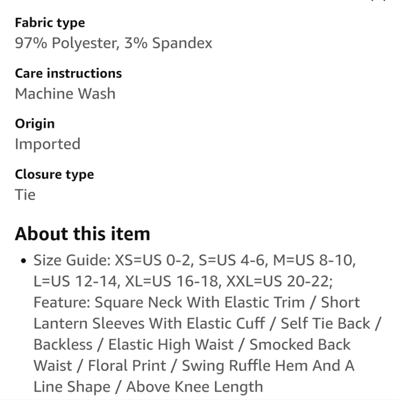 NWT! Floral tie back dress - Picture 6 of 16